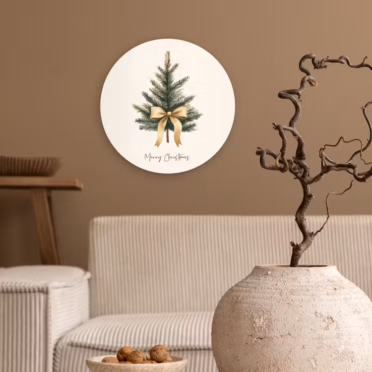 Muurcirkel - Kerstboom - Kerst - Merry Christmas - Beige — 2