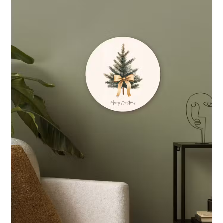 Muurcirkel - Kerstboom - Kerst - Merry Christmas - Beige — 3