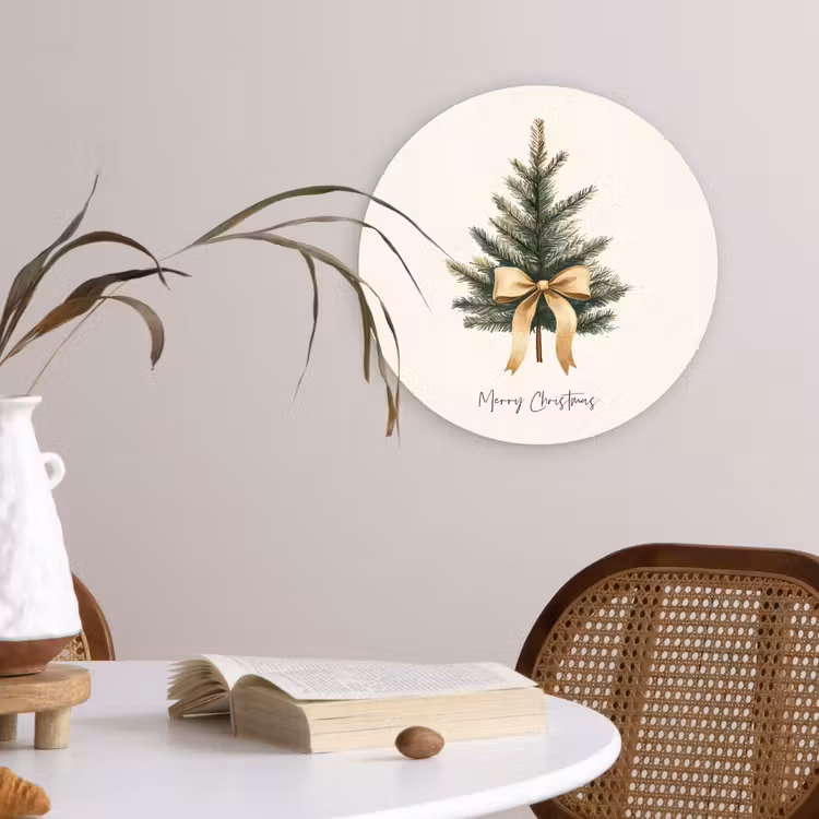 Muurcirkel - Kerstboom - Kerst - Merry Christmas - Beige — 4