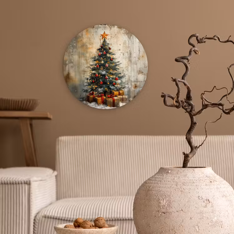 Muurcirkel - Kerstboom - Vintage - Kerst - Cadeau — 2