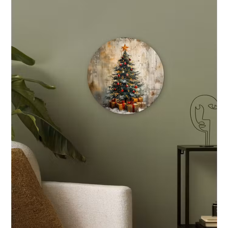 Muurcirkel - Kerstboom - Vintage - Kerst - Cadeau — 3