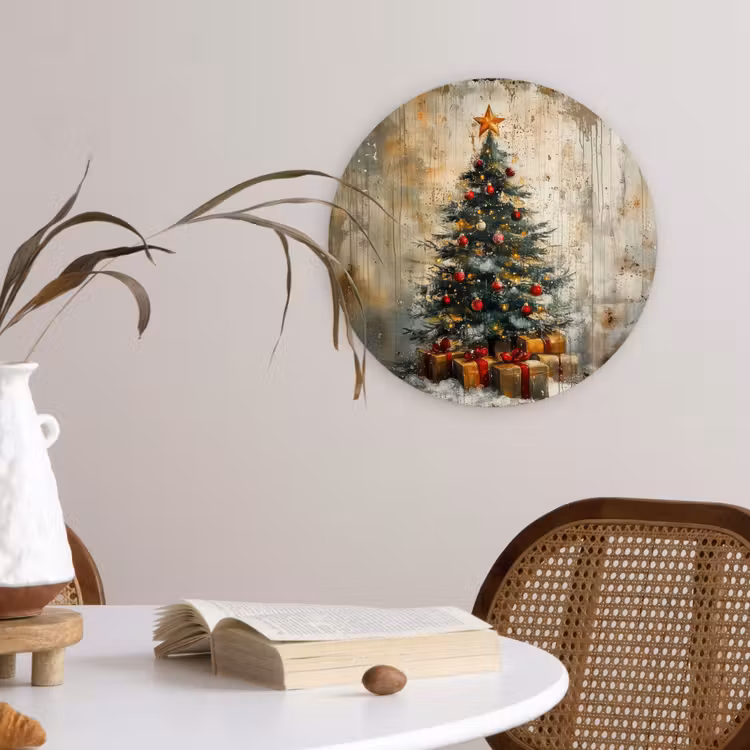 Muurcirkel - Kerstboom - Vintage - Kerst - Cadeau — 4