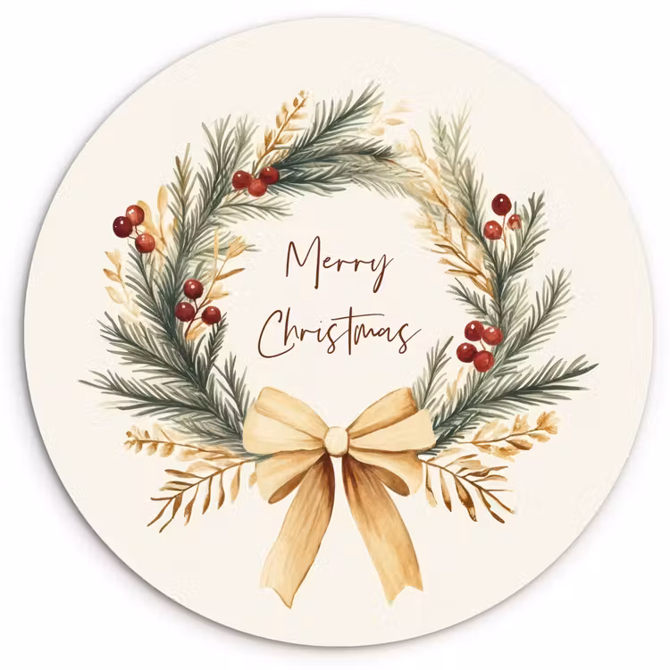 Muurcirkel - Kerstkrans - Kerst - Goud - Beige — 1