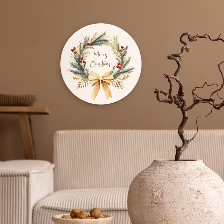 Muurcirkel - Kerstkrans - Kerst - Goud - Beige — 2
