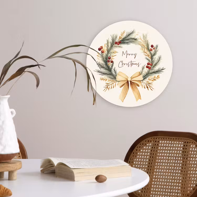 Muurcirkel - Kerstkrans - Kerst - Goud - Beige — 4