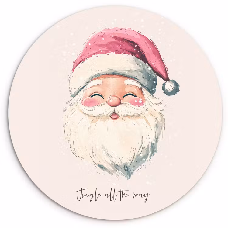 Muurcirkel - Kerstman - Kerst - Quote - Beige — 1
