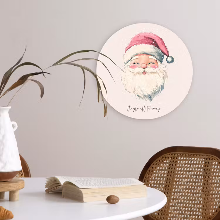 Muurcirkel - Kerstman - Kerst - Quote - Beige — 4