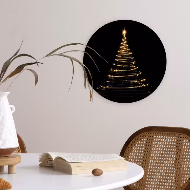 Muurcirkel - Magisch - Kerstboom - Lichtspiralen - Zwart — 4
