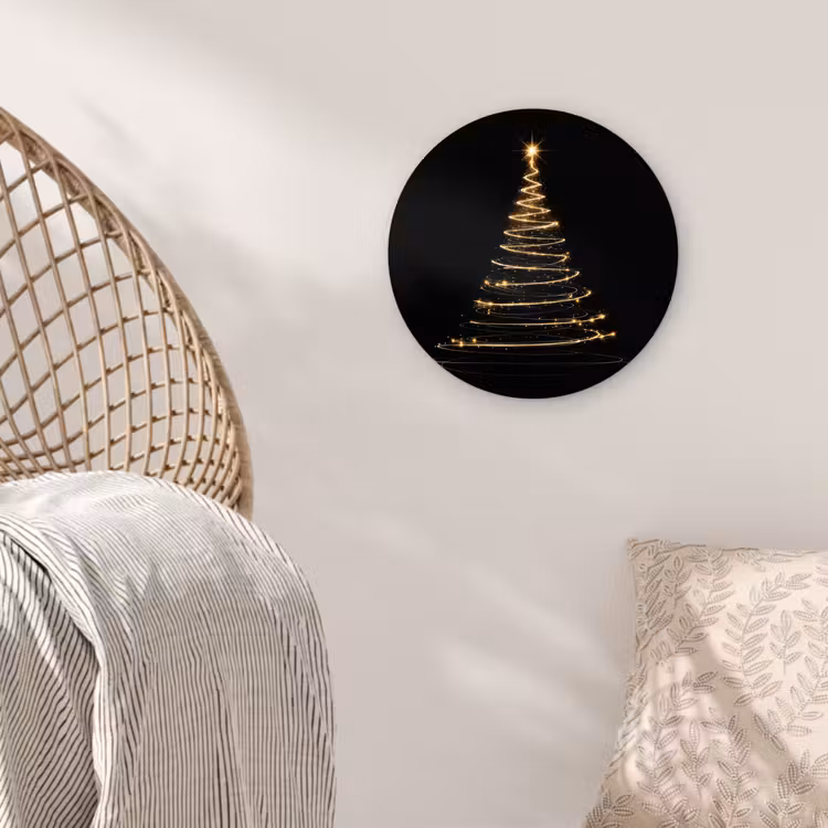 Muurcirkel - Magisch - Kerstboom - Lichtspiralen - Zwart — 5