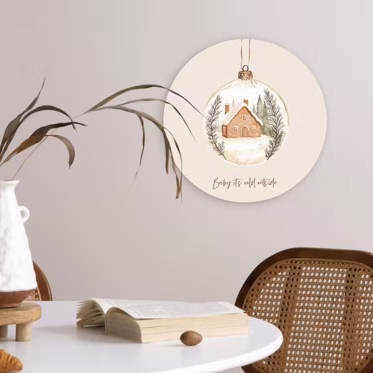 Muurcirkel - Quote - Winter - Kerst - Beige - Kerstbal — 4