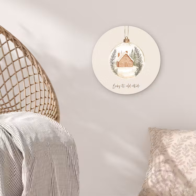 Muurcirkel - Quote - Winter - Kerst - Beige - Kerstbal — 5