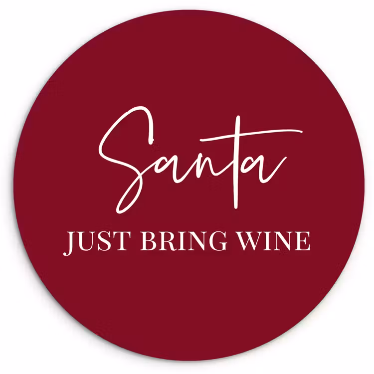 Muurcirkel - Santa - Wine - Rood - Kerst - Kerstman — 1