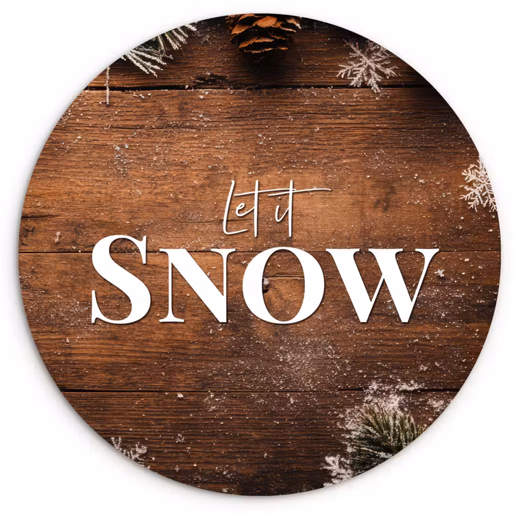Muurcirkel - Sneeuw - Houtlook - Quote - Let it snow — 1