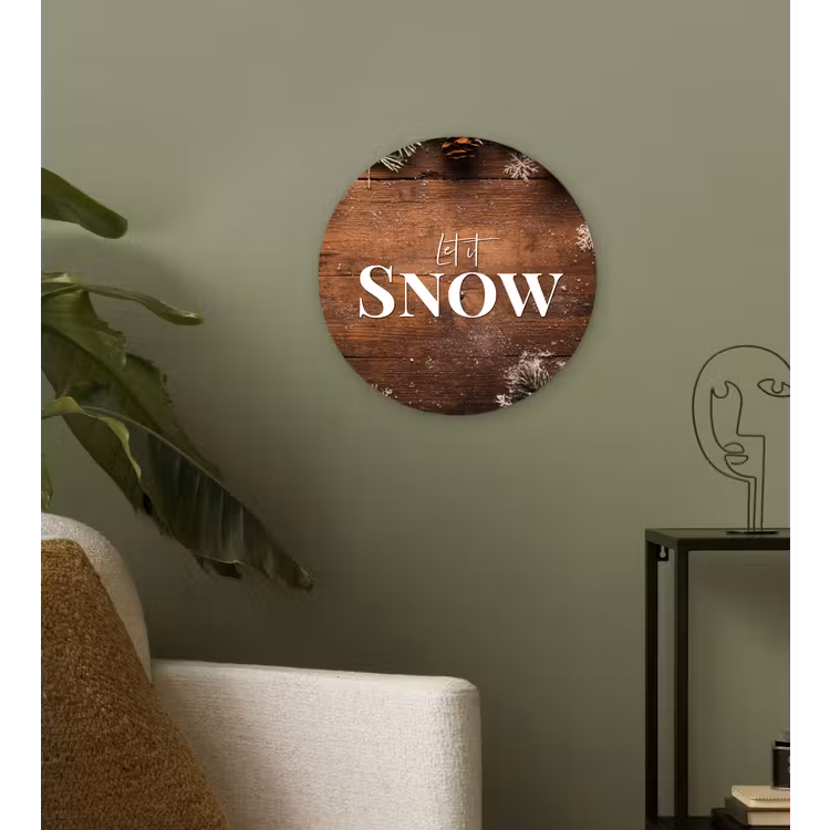 Muurcirkel - Sneeuw - Houtlook - Quote - Let it snow — 3