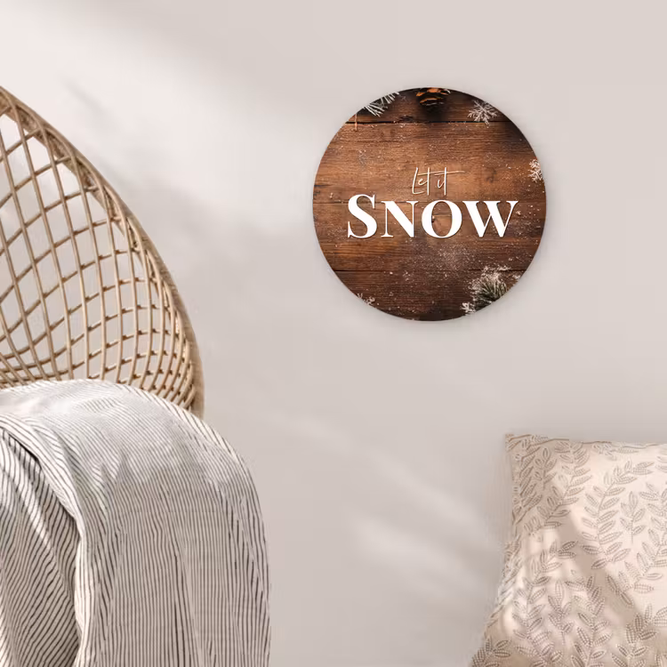 Muurcirkel - Sneeuw - Houtlook - Quote - Let it snow — 5