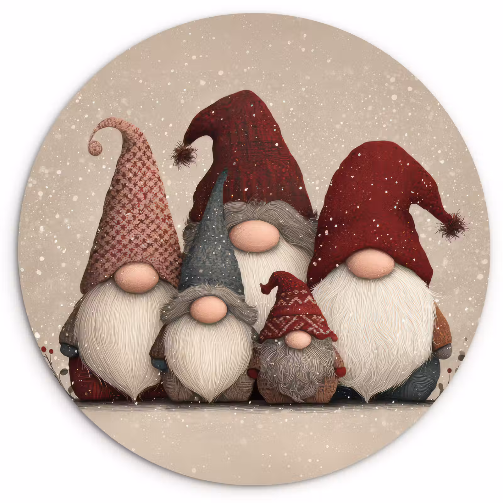 Muurcirkel - Kabouters - Kerst - Sneeuw - Puntmutsen — 1