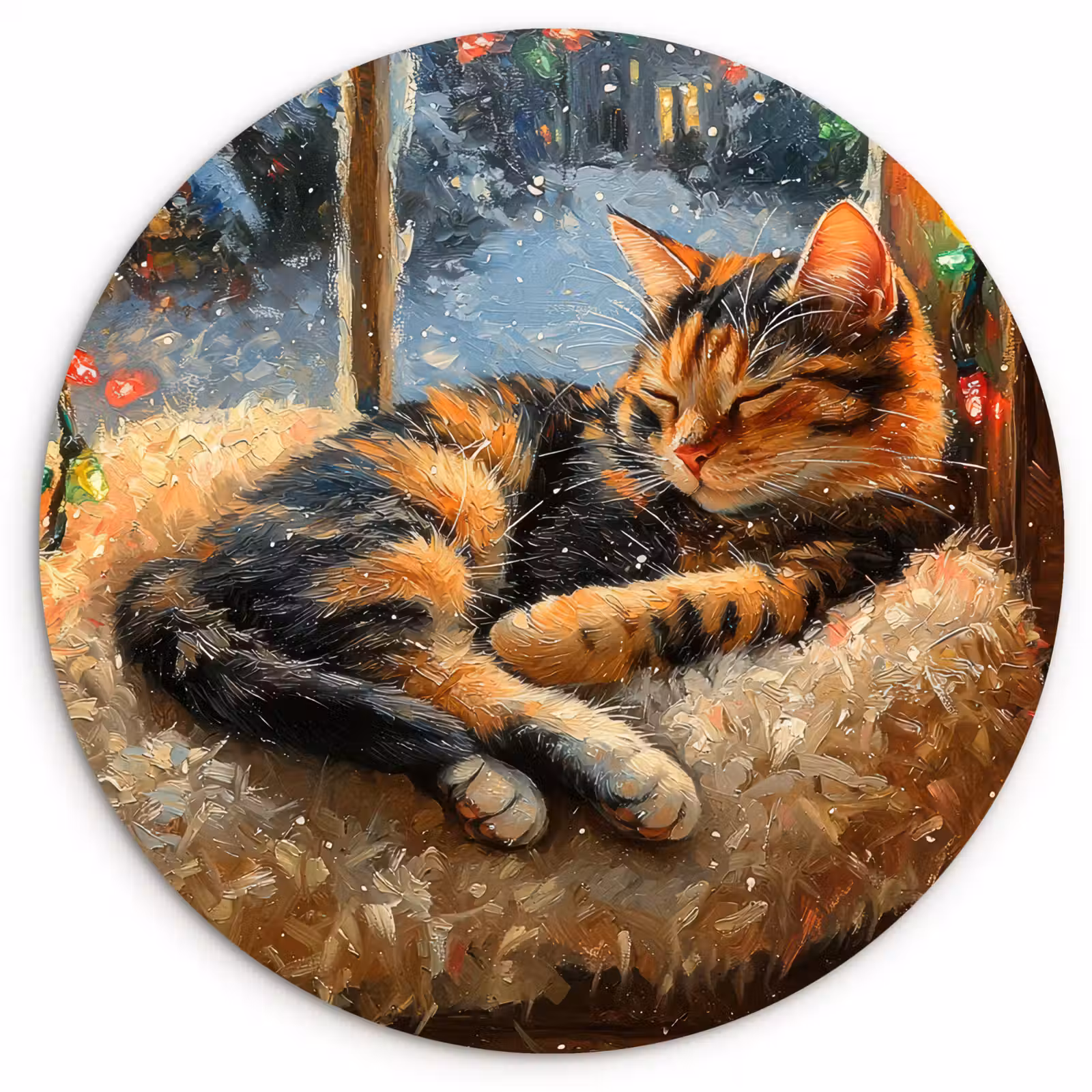 Muurcirkel - Kat - Kerst - Winter - Dier — 1