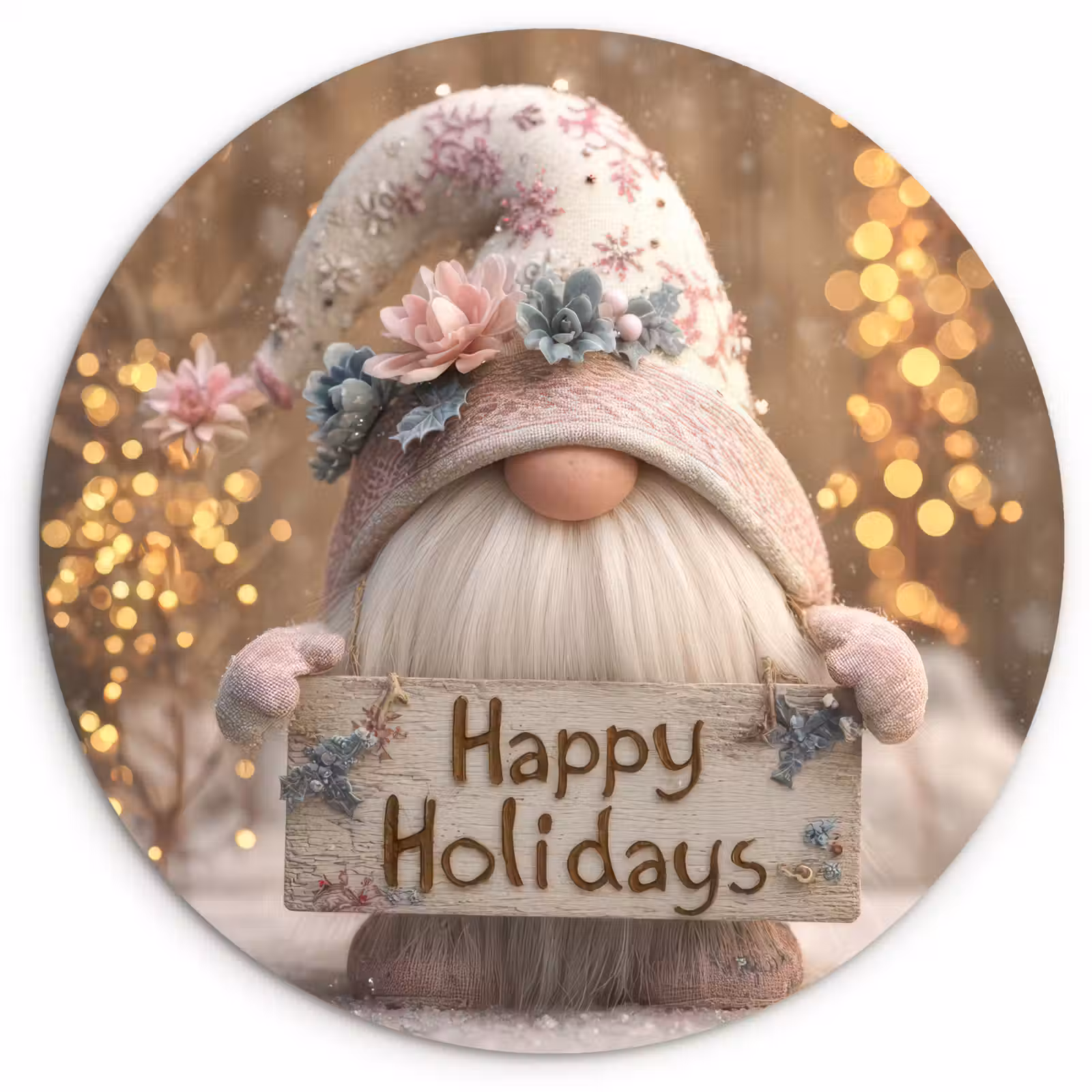 Muurcirkel - Kerst - Gnome - Bord - Kleurrijk — 1
