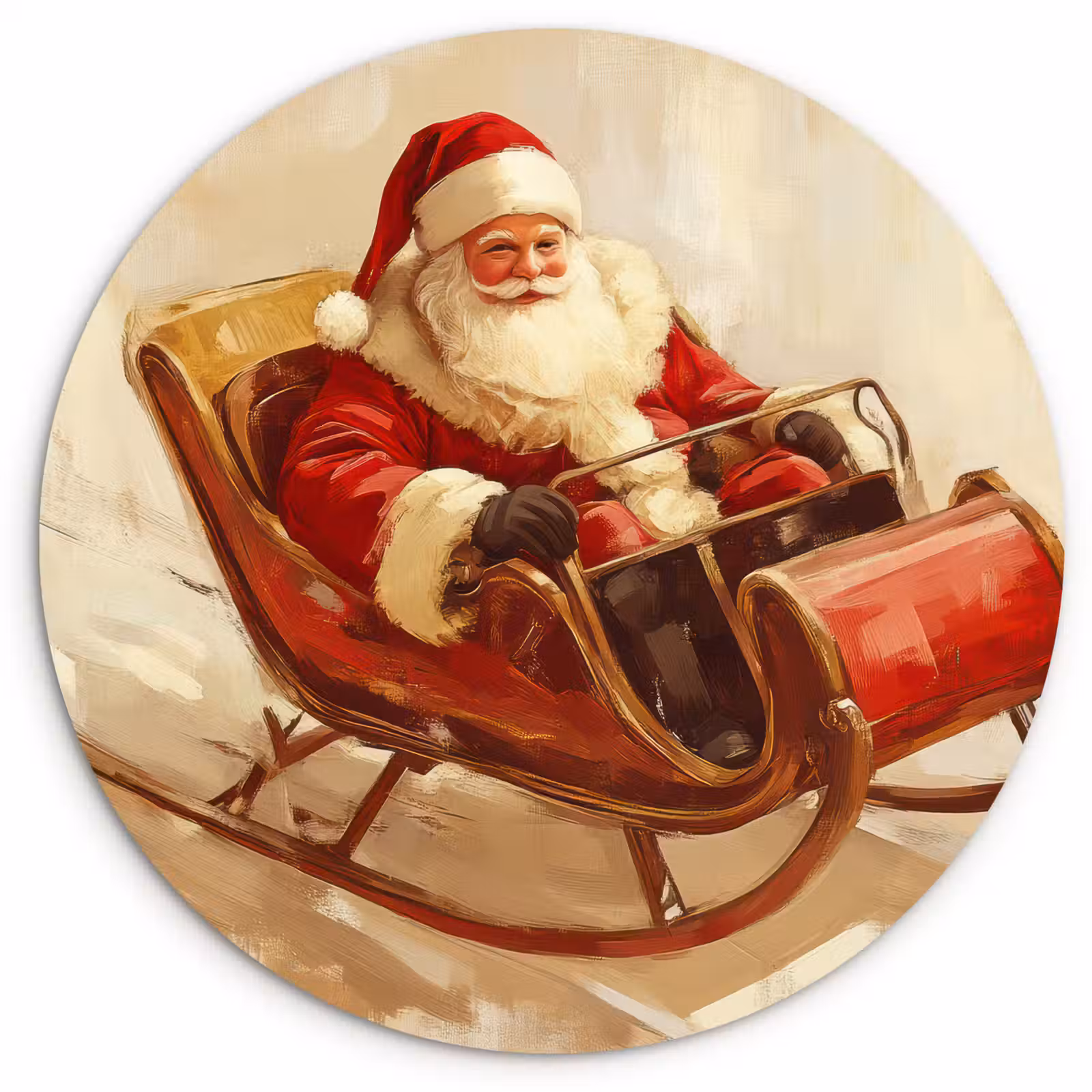Muurcirkel - Kerst - Slee - Kerstman — 1