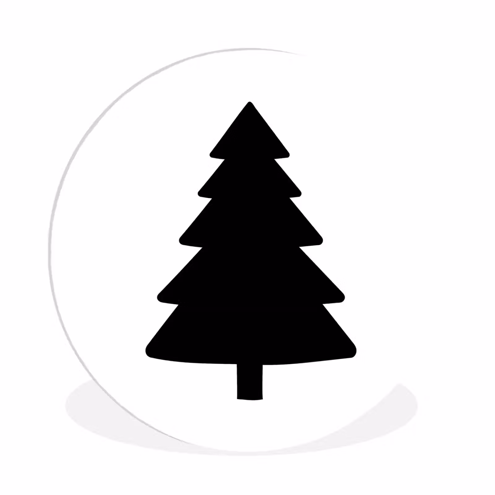Muurcirkel - Kerstboom - Zwart - Kerstmis - Feest — 1