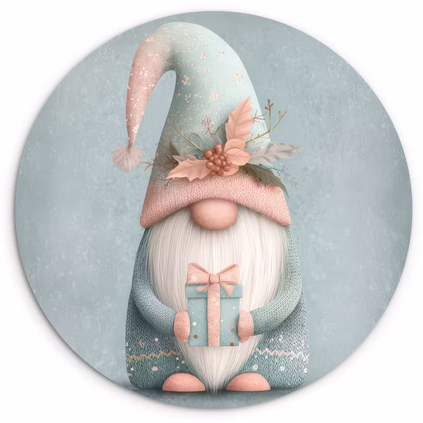 Muurcirkel - Kerstgnome - Cadeau - Groen — 1