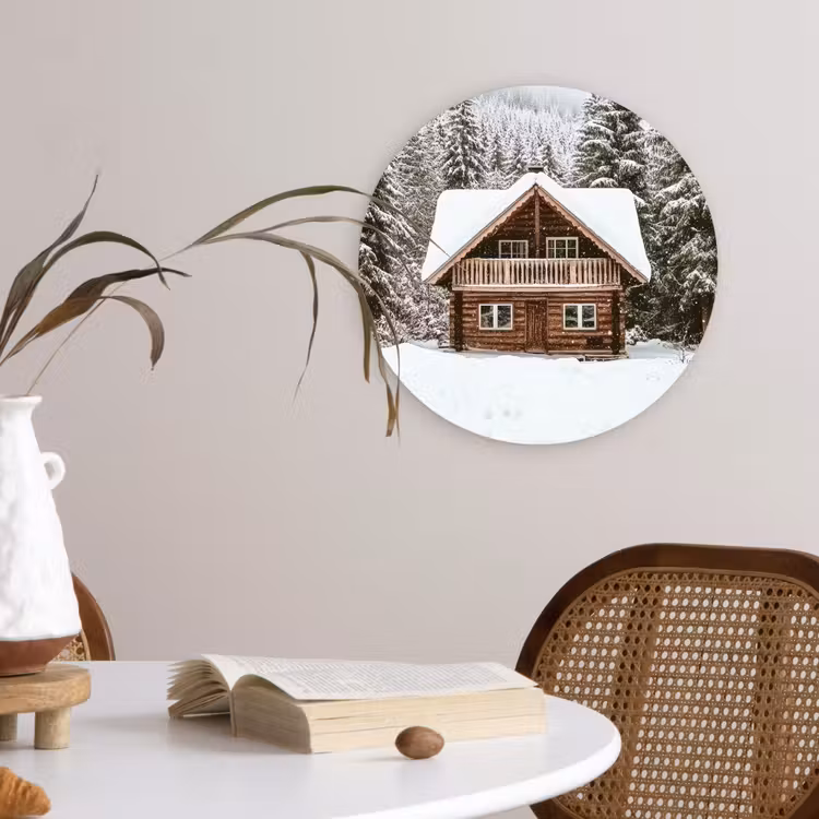 Muurcirkel - Huis - Bos - Winter - Natuur - Sneeuw — 4