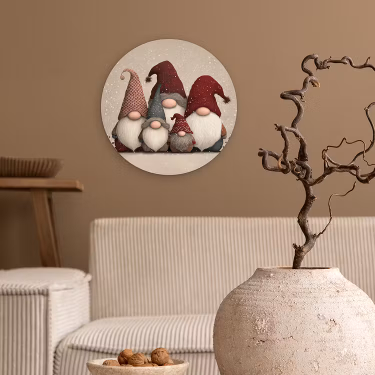 Muurcirkel - Kabouters - Kerst - Sneeuw - Puntmutsen — 2