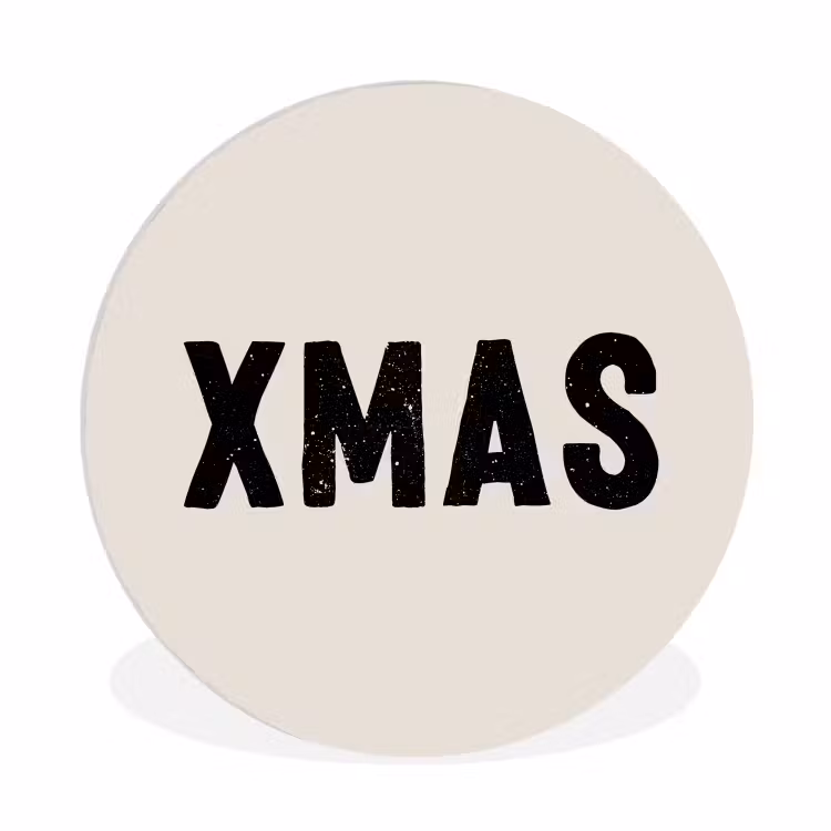 Muurcirkel - Kerst - Beige - Quotes - Xmas - Feestdagen — 1