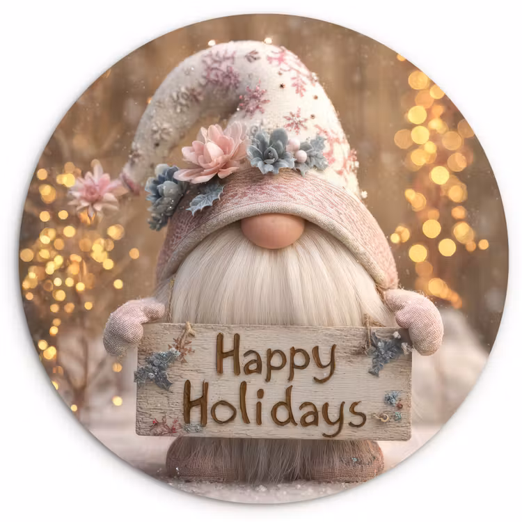 Muurcirkel - Kerst - Gnome - Bord - Kleurrijk — 1