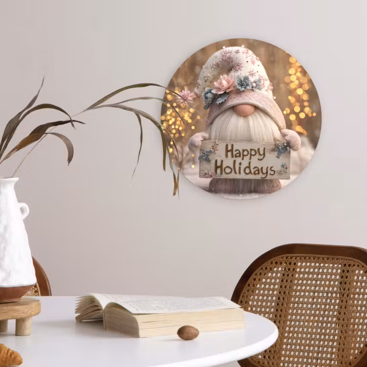 Muurcirkel - Kerst - Gnome - Bord - Kleurrijk — 4