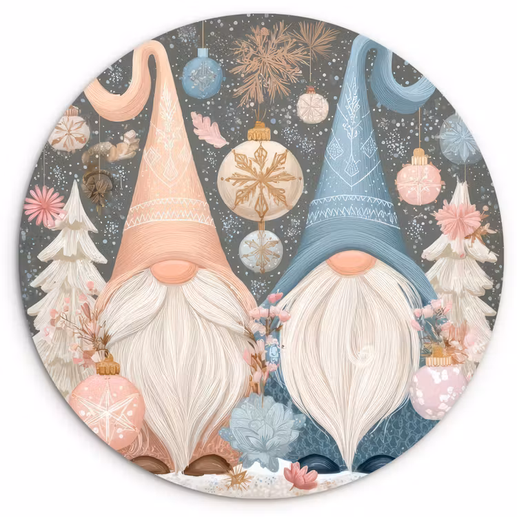 Muurcirkel - Kerst - Gnomen - Pastel — 1
