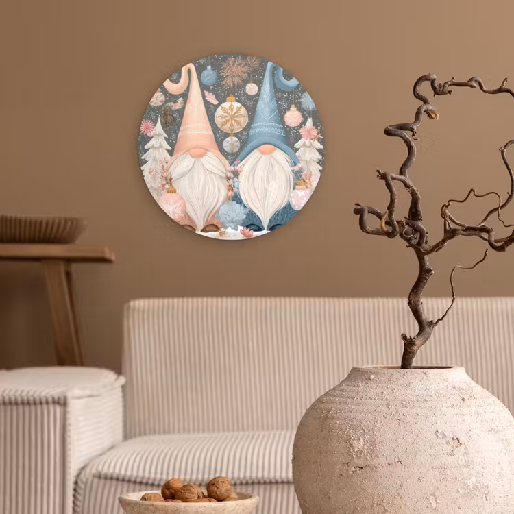 Muurcirkel - Kerst - Gnomen - Pastel — 2