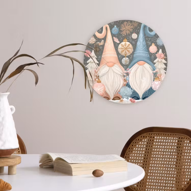 Muurcirkel - Kerst - Gnomen - Pastel — 4