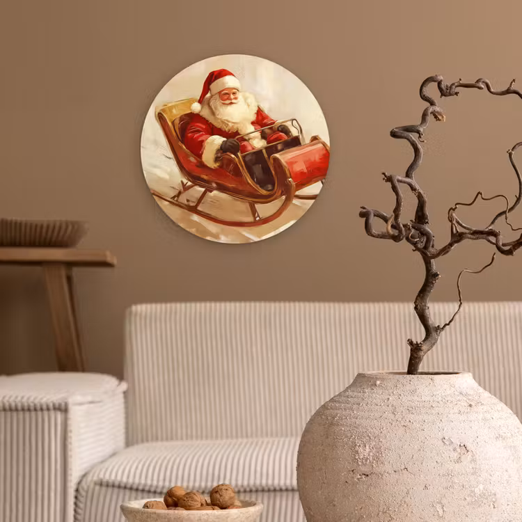 Muurcirkel - Kerst - Slee - Kerstman — 2