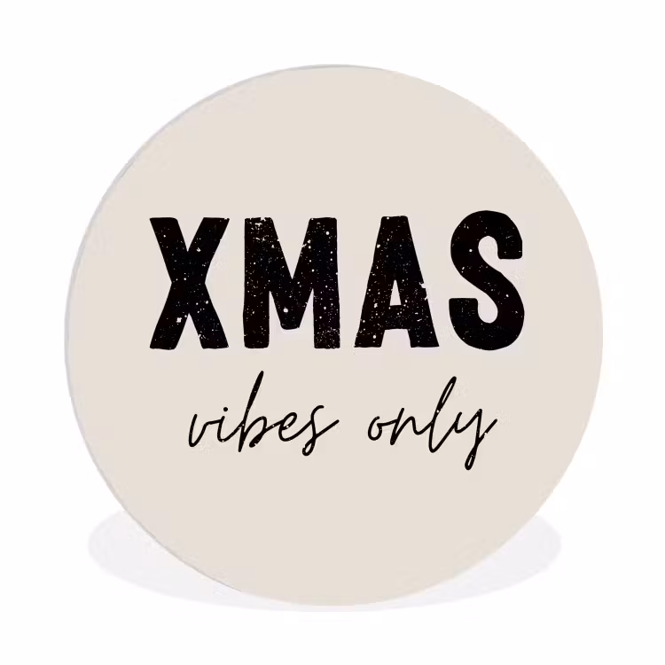 Muurcirkel - Kerst - Spreuk - xmas vibes only - Beige — 1