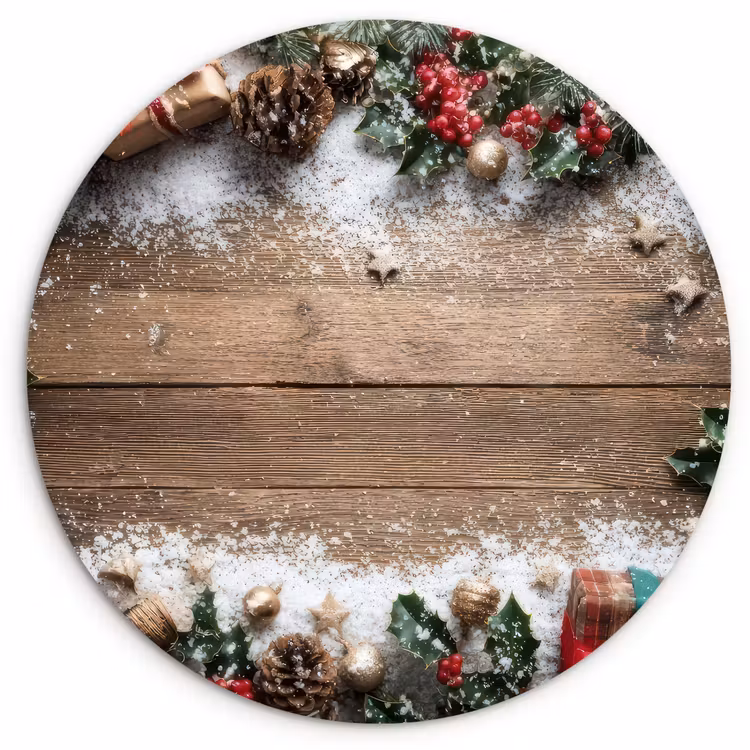 Muurcirkel - Kerstdecoratie - Geschenken - Hout - Veelkleurig — 1
