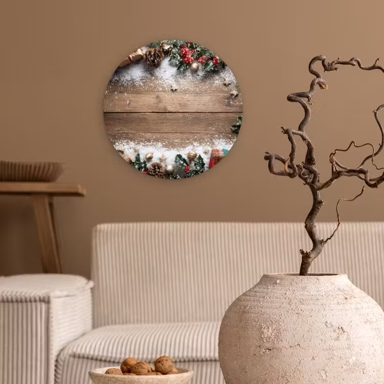 Muurcirkel - Kerstdecoratie - Geschenken - Hout - Veelkleurig — 2