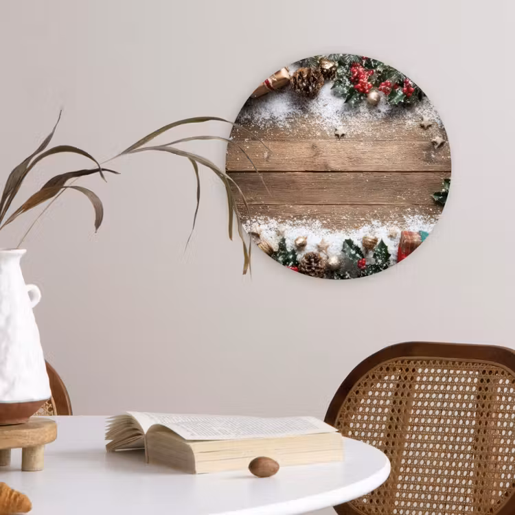Muurcirkel - Kerstdecoratie - Geschenken - Hout - Veelkleurig — 4