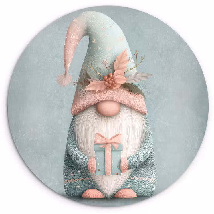 Muurcirkel - Kerstgnome - Cadeau - Groen — 1