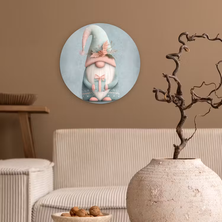 Muurcirkel - Kerstgnome - Cadeau - Groen — 2