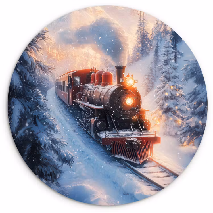 Muurcirkel - Kersttrein - Sneeuw - Winter - Kerst — 1
