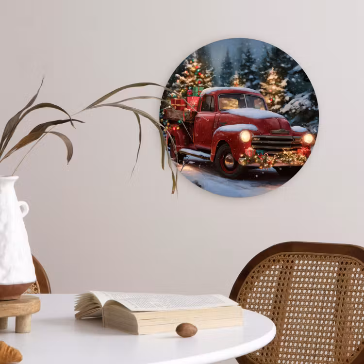 Muurcirkel - Kersttruck - Sneeuwbos - Rood — 4