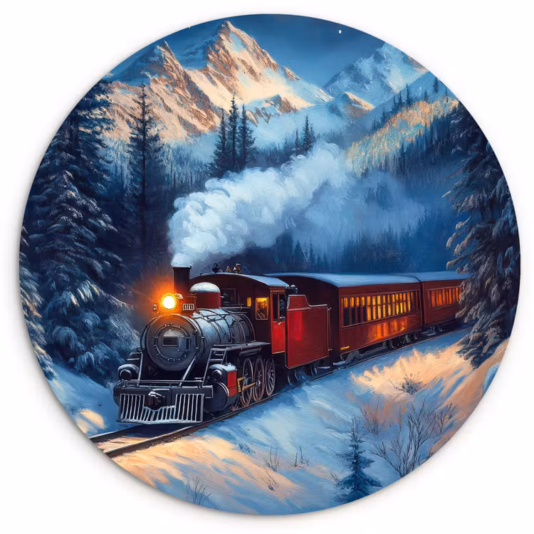 Muurcirkel - Trein - Kerst - Sneeuw - Kersttrein — 1