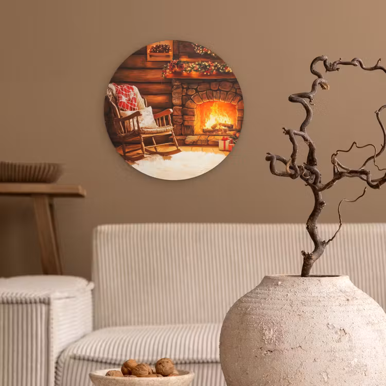 Muurcirkel - Winter - Kerst - Huis - Openhaard — 2