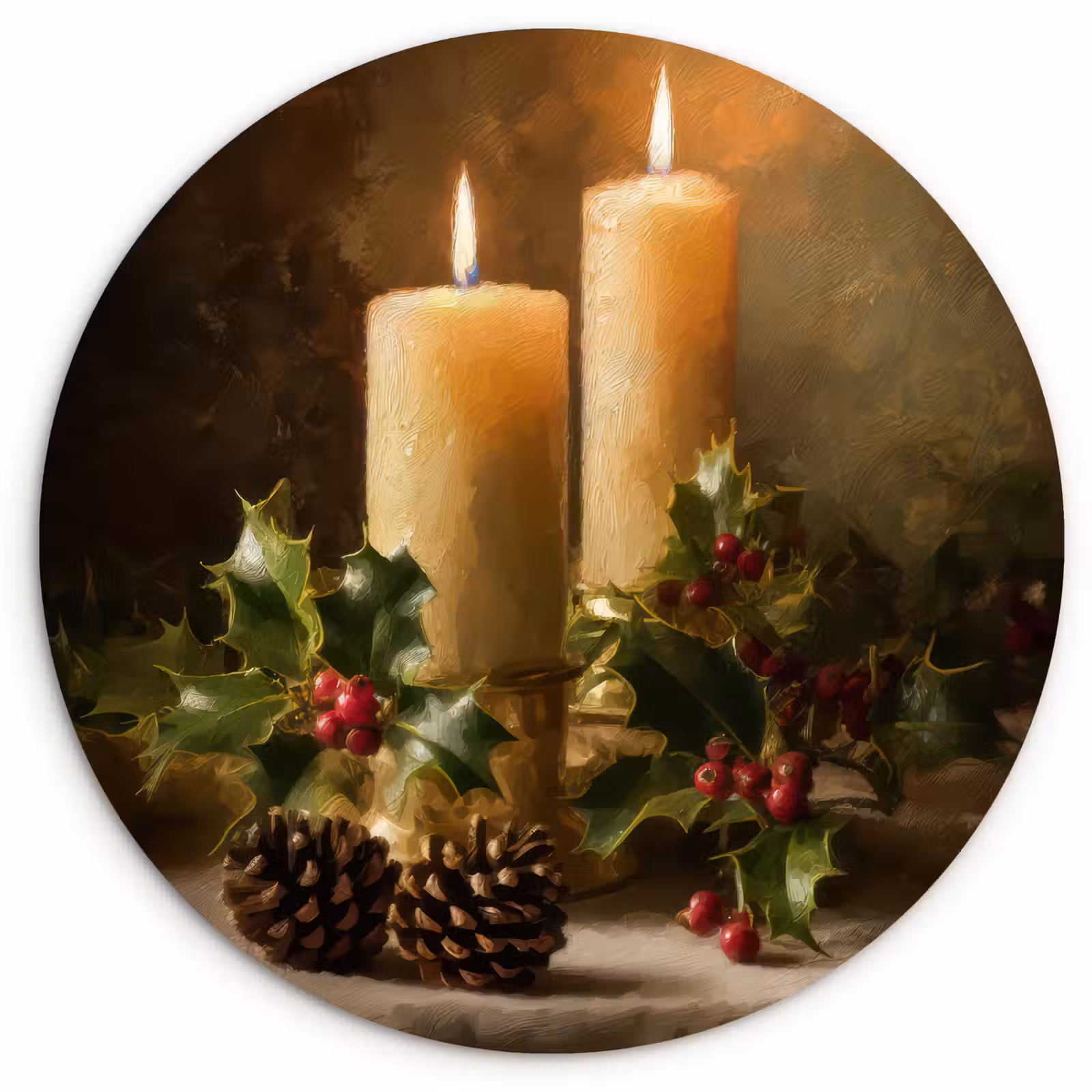 Muurcirkel - Kaarslicht - Kerst - Veelkleurig — 1