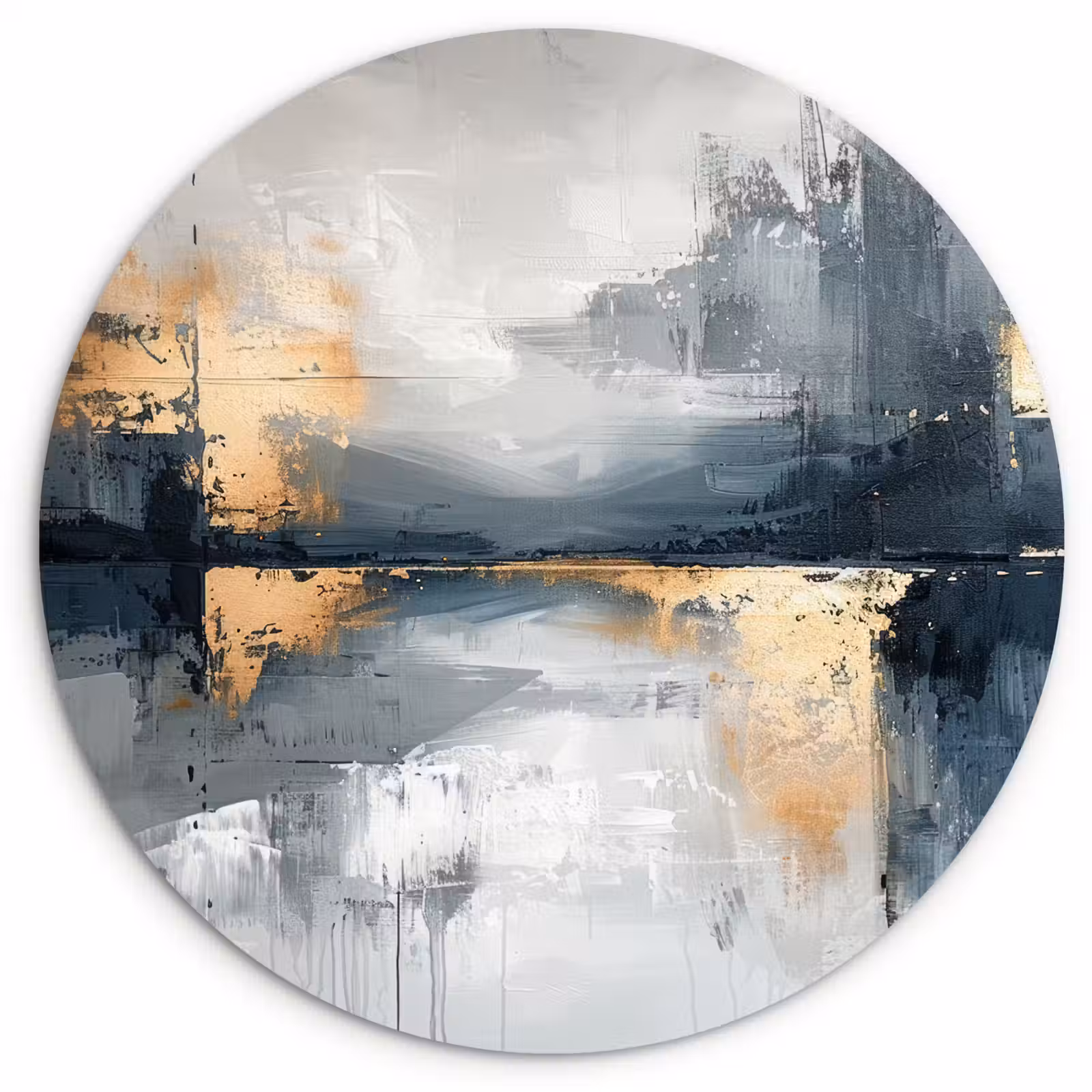 Muurcirkel - Kunst - Grijs - Goud - Abstract — 1