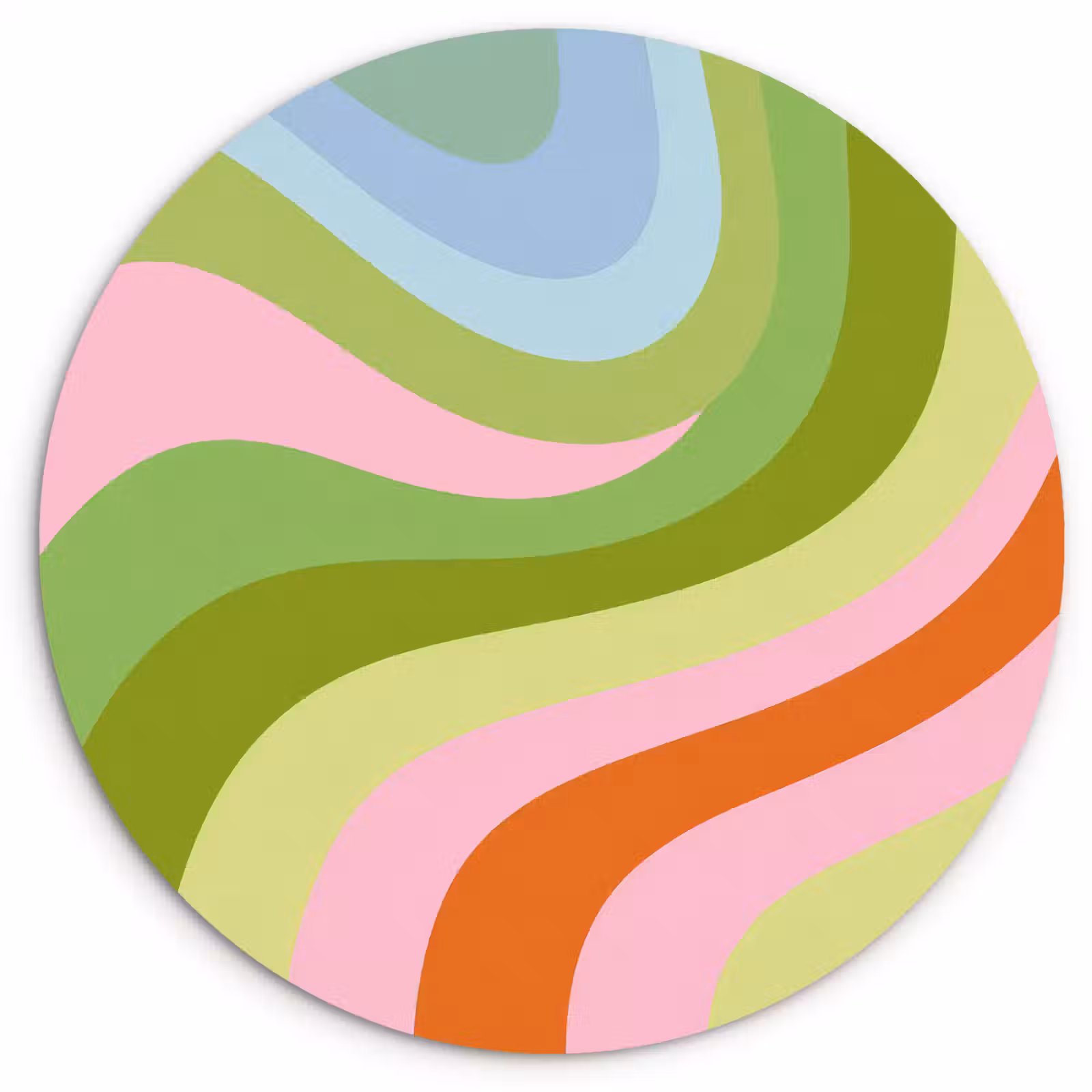 Muurcirkel - Lijnen - Pasteltinten - Golvend — 1