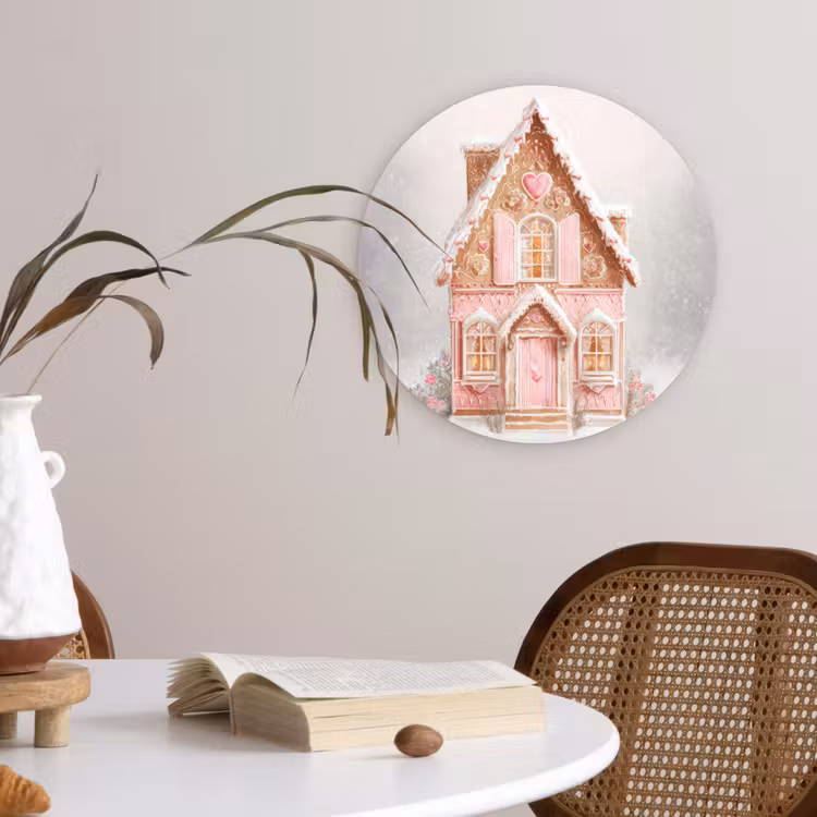 Muurcirkel - Huisje - Suiker - Pastel — 4