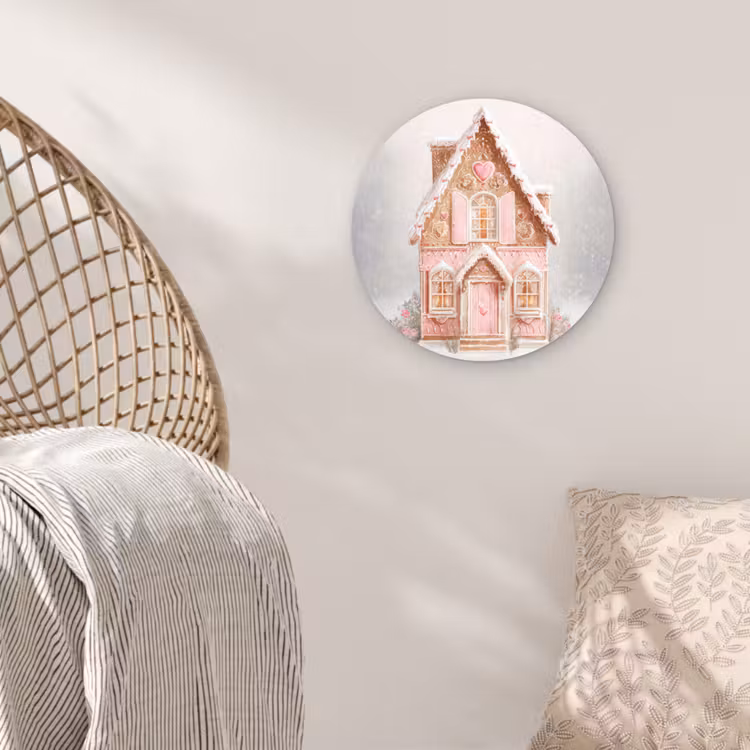 Muurcirkel - Huisje - Suiker - Pastel — 5
