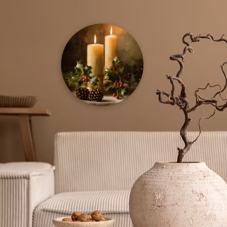 Muurcirkel - Kaarslicht - Kerst - Veelkleurig — 2